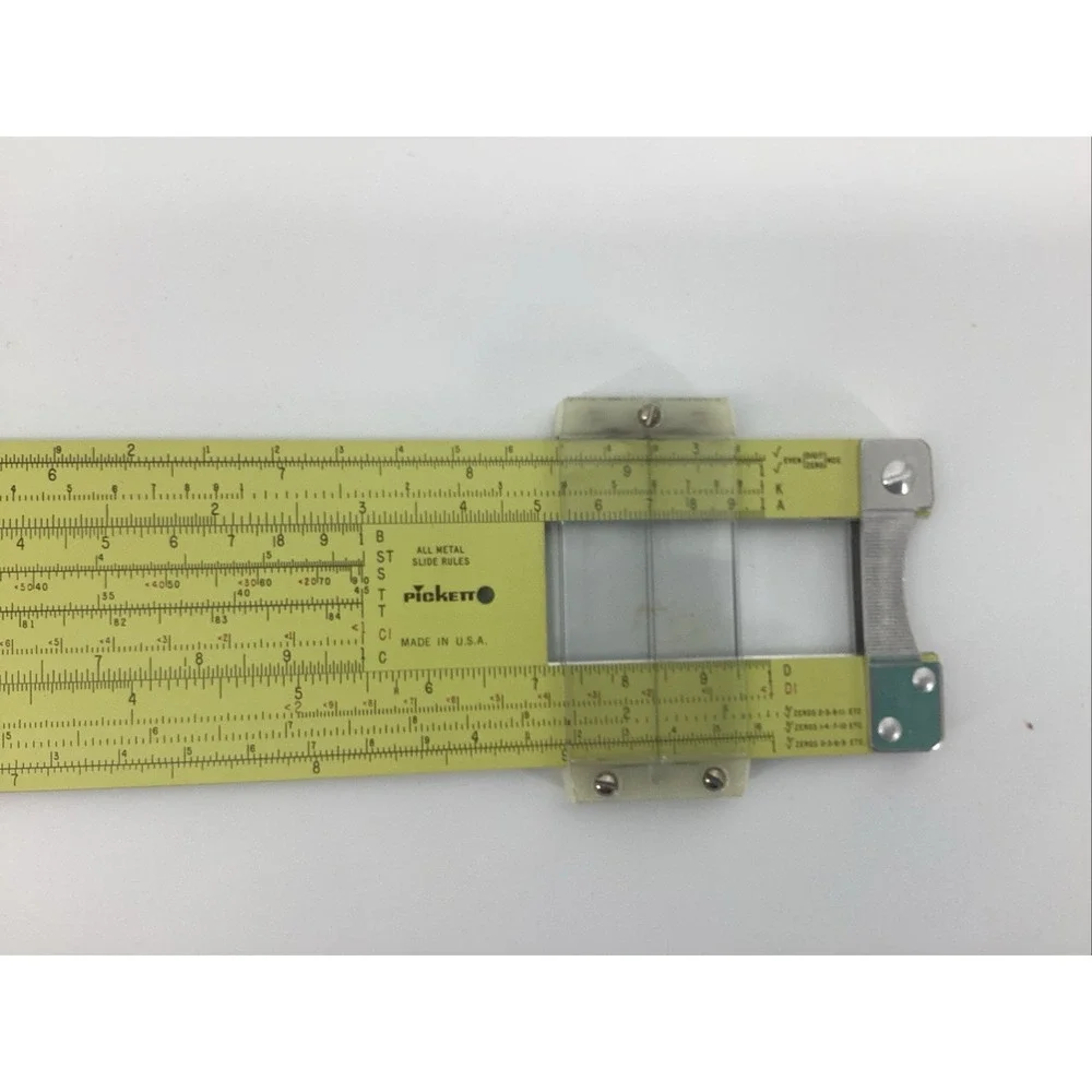 Vintage Pickett Power Log Exponential Slide Rule Metal N 3-ES + Leather Case